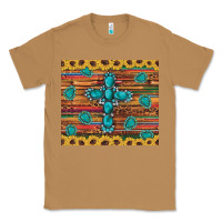 Toasted Coconut western gemstone cross sunflowers leopard serape glitter wooden tumble Classic Tee - Artiststas