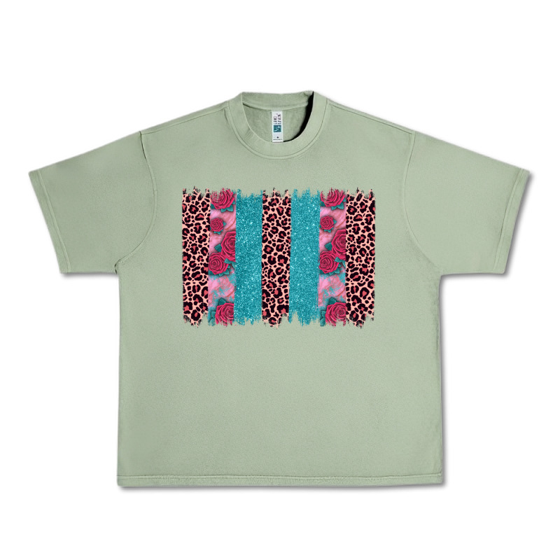Valentines Day Leopard Rose Glitter Brush Stoke Urban Heavy Tee by JahusDesignShop | Teevron