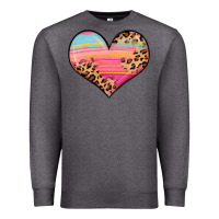 Charcoal Heather valentine s day colorful heart Premium Sweatshirt - LillyAllenDesigns