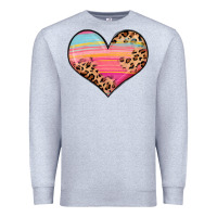 Heather Grey valentine s day colorful heart Premium Sweatshirt - LillyAllenDesigns