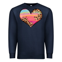 Navy valentine s day colorful heart Premium Sweatshirt - LillyAllenDesigns