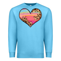 Ocean Blue valentine s day colorful heart Premium Sweatshirt - LillyAllenDesigns