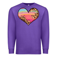 Purple valentine s day colorful heart Premium Sweatshirt - LillyAllenDesigns