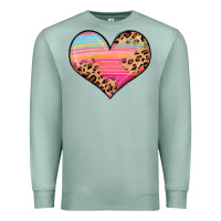 Seafoam valentine s day colorful heart Premium Sweatshirt - LillyAllenDesigns