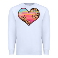 White valentine s day colorful heart Premium Sweatshirt - LillyAllenDesigns