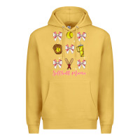 Antique Gold softball coquette bow Premium Hoodie - JahusDesignShop