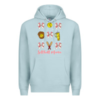 Blue Mist softball coquette bow Premium Hoodie - JahusDesignShop
