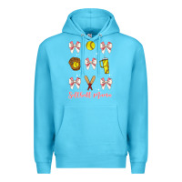 Ocean Blue softball coquette bow Premium Hoodie - JahusDesignShop