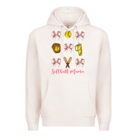 Pale Pink softball coquette bow Premium Hoodie - JahusDesignShop