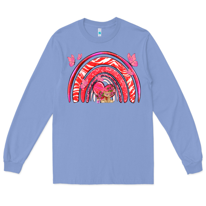 Valentines Day Rainbow With Heart Long Sleeve Tee by NancyCooperArtShop | Teevron
