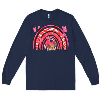 Navy valentines day rainbow with heart Long Sleeve Tee - NancyCooperArtShop