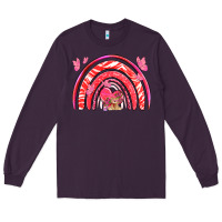 Plum valentines day rainbow with heart Long Sleeve Tee - NancyCooperArtShop