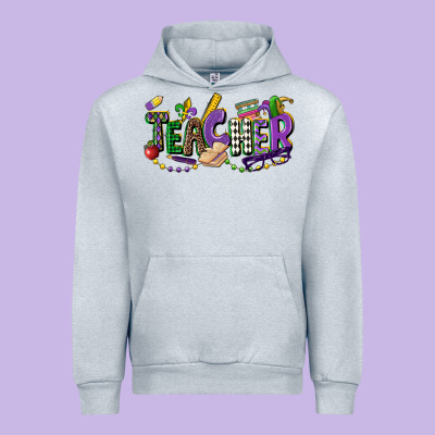 Teacher Mardi Gras Urban Hoodie Designed By Cowgirlartshop