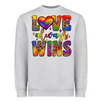 Heather Grey love always wins Heavyweight Sweatshirt - JahusDesignShop