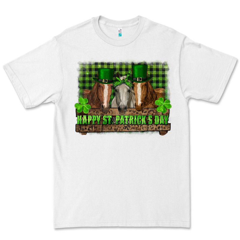 Happy St. Patrick's Day Horses With Leprechaun Hat And Bandana Premium Tee by RanaPortraitStore | Teevron
