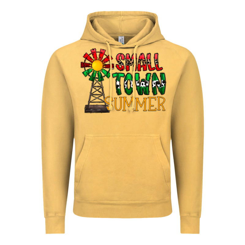 Small Town Summer Vintage Hoodie by CowhideDigitalArt | Teevron