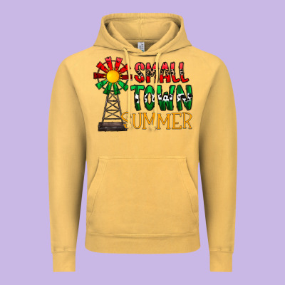 Small Town Summer Vintage Hoodie Designed By Cowhidedigitalart