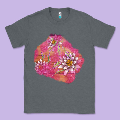 V.d  Lavender And Lotus Patches Classic Tee Designed By Adodesignshop