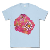 Dusty Blue v.d  lavender and lotus patches Classic Tee - AdoDesignShop