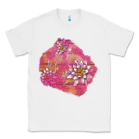 White v.d  lavender and lotus patches Classic Tee - AdoDesignShop