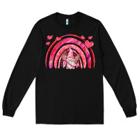 Black valentines day rainbow with cupid gnome Long Sleeve Tee - NancyCooperArtShop