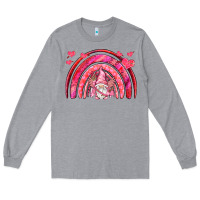 Heather Grey valentines day rainbow with cupid gnome Long Sleeve Tee - NancyCooperArtShop