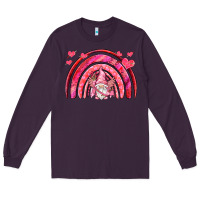 Plum valentines day rainbow with cupid gnome Long Sleeve Tee - NancyCooperArtShop