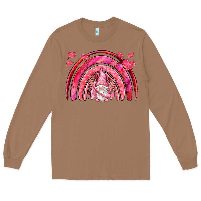 Valentines Day Rainbow With Cupid Gnome Long Sleeve Tee by NancyCooperArtShop | Teevron