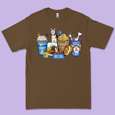 Siberian Husky Coffee Cups Premium Tee Designed By Zillion Design Studio