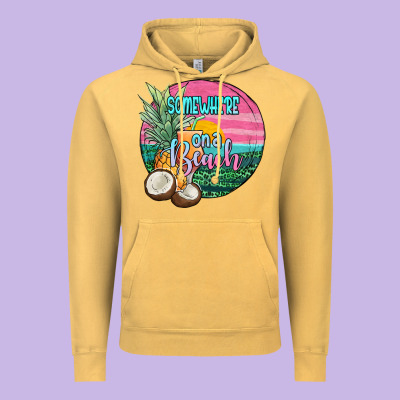 Somewhere On A Beach Vintage Hoodie Designed By Jahusdesignshop