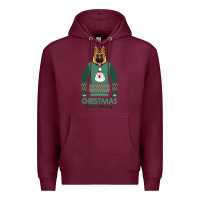 Burgundy German shepherd dog Christmas Premium Hoodie - Bettercallsaul