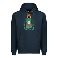 Navy German shepherd dog Christmas Premium Hoodie - Bettercallsaul