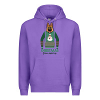 Purple German shepherd dog Christmas Premium Hoodie - Bettercallsaul