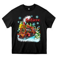Black christmas polar express believe Heavy Core Tee - Zillion Design Studio