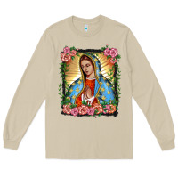 Mushroom lady of guadalupe portrait Long Sleeve Tee - BarkalooDesign
