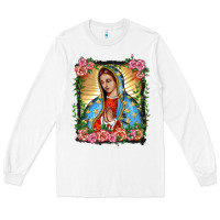 White lady of guadalupe portrait Long Sleeve Tee - BarkalooDesign