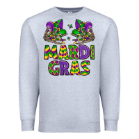Heather Grey mardi gras Premium Sweatshirt - LillyAllenDesigns