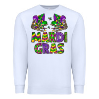 White mardi gras Premium Sweatshirt - LillyAllenDesigns
