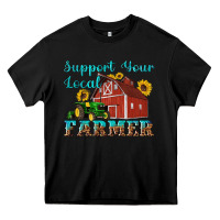 Black western support your local farmer Heavy Core Tee - Artiststas
