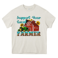 Cream western support your local farmer Heavy Core Tee - Artiststas