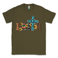 Army Green western gemstone cross faith Classic Tee - Artiststas