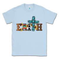 Dusty Blue western gemstone cross faith Classic Tee - Artiststas