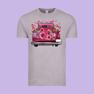 Breast Cancer Farm Truck Vintage Tee Designed By Artiststas
