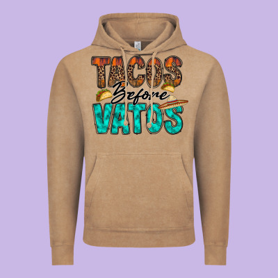 Tacos Before Vatos Vintage Hoodie Designed By Racoondesign