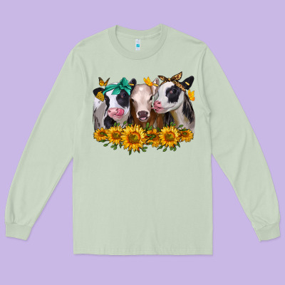 Sunflower Heifers Long Sleeve Tee Designed By Jasminsmagicworld