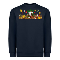Navy Christmas feeling jolly cow Heavyweight Sweatshirt - Artiststas