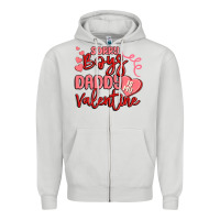 Dove Grey sorry boys daddy is my valentine Zipper Hoodie - MaliasSmallBusiness