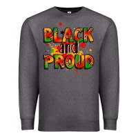 Charcoal Heather black and proud Premium Sweatshirt - LillyAllenDesigns