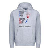Heather Grey trump biden cars Premium Hoodie - Bettercallsaul