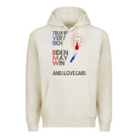 Oatmeal Heather trump biden cars Premium Hoodie - Bettercallsaul
